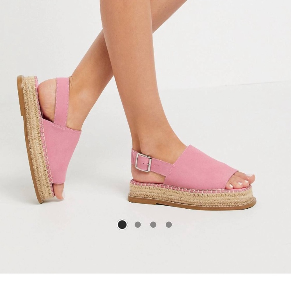 ASOS Hannah Pink Suede Espadrille Flatform Sandal